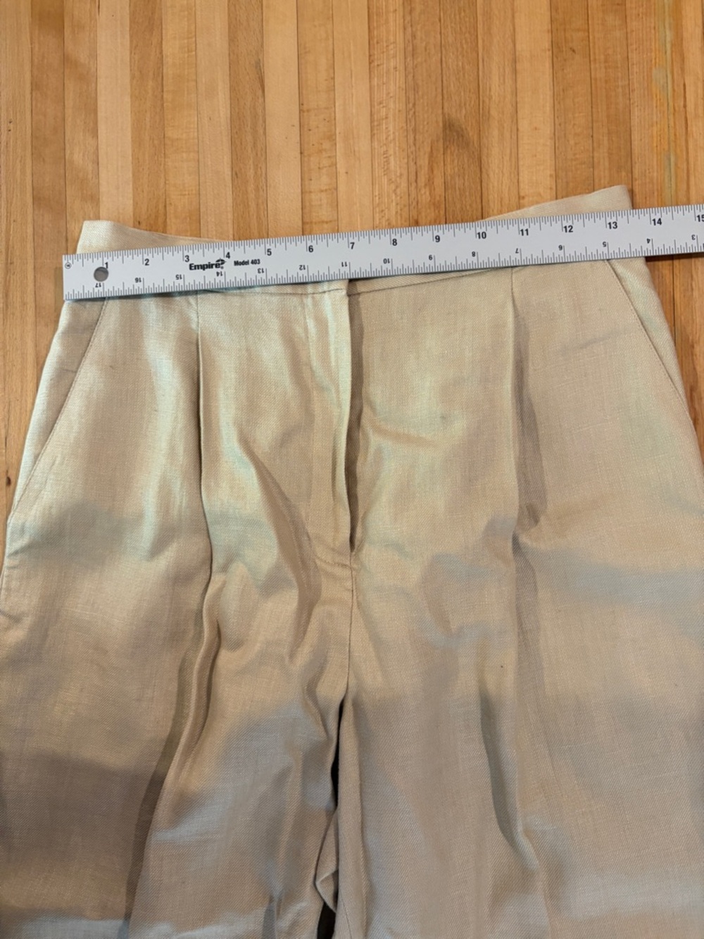 Ralph Lauren 100% Linen High Rise Beige Pants - Picture 6 of 7